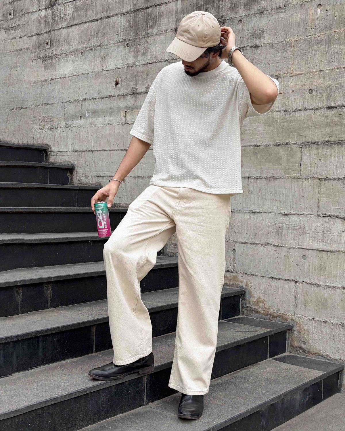 Natural Raw Ecru Denim Jeans
