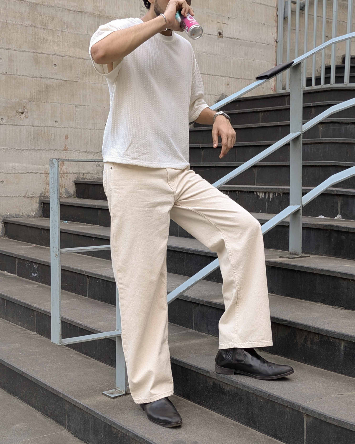 Natural Raw Ecru Denim Jeans
