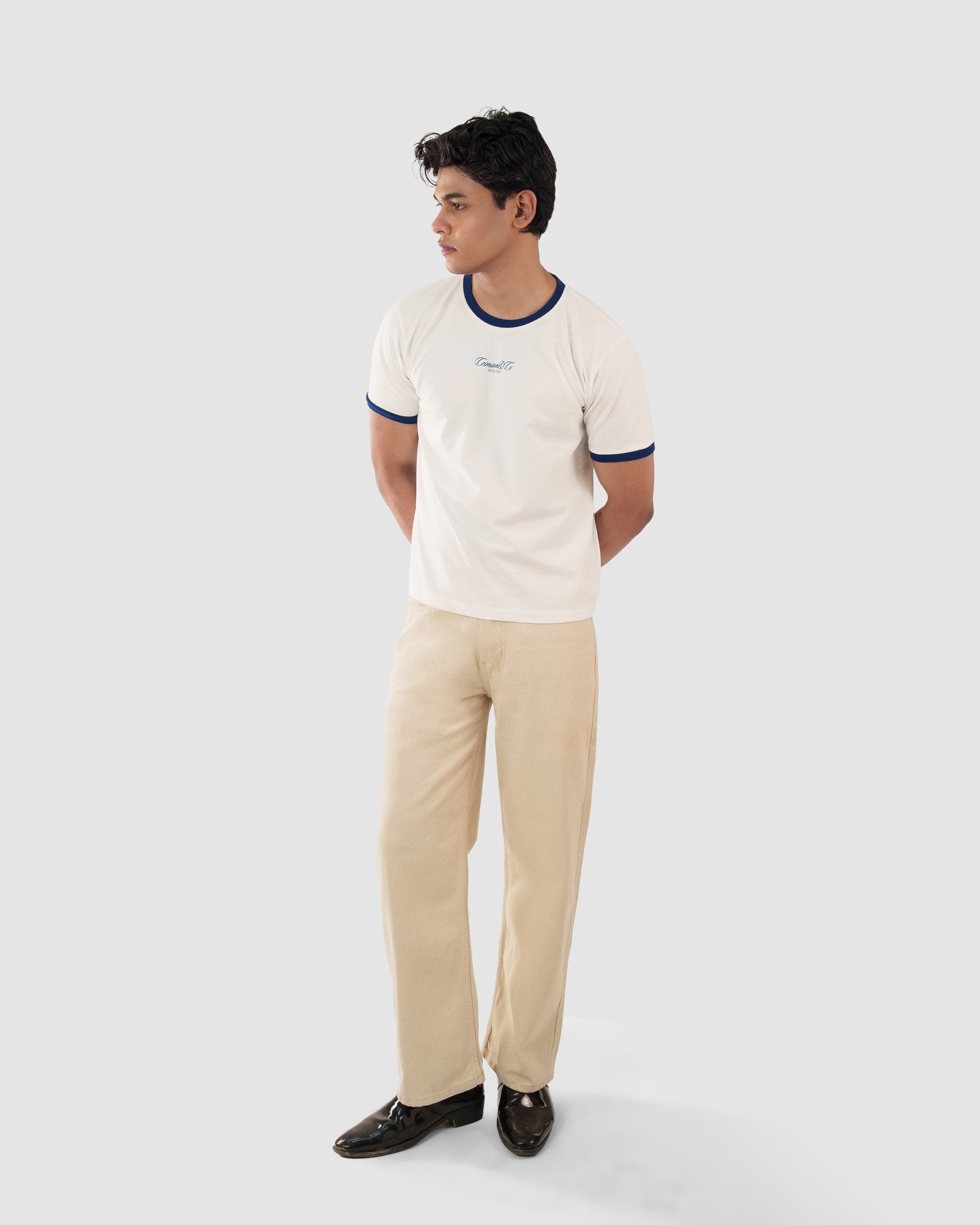 Vintage-Style Contrast Ringer Tee