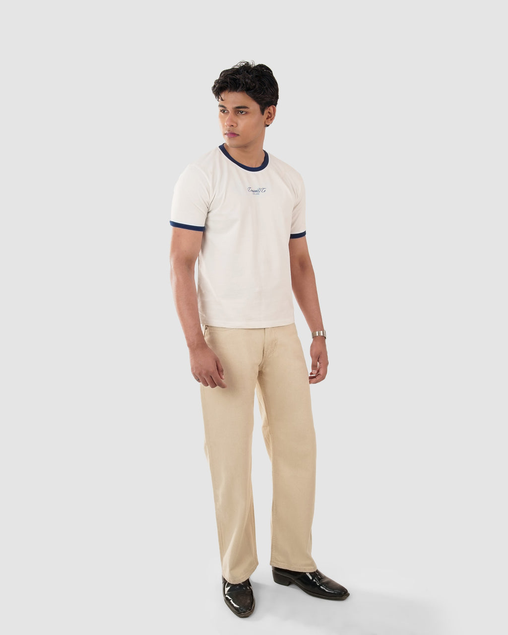 Vintage-Style Contrast Ringer Tee