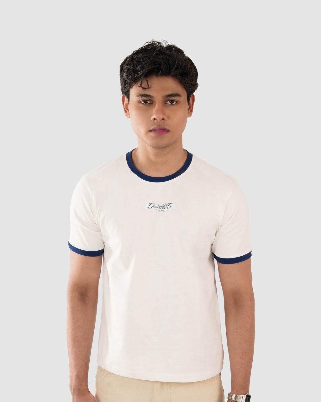 Vintage-Style Contrast Ringer Tee